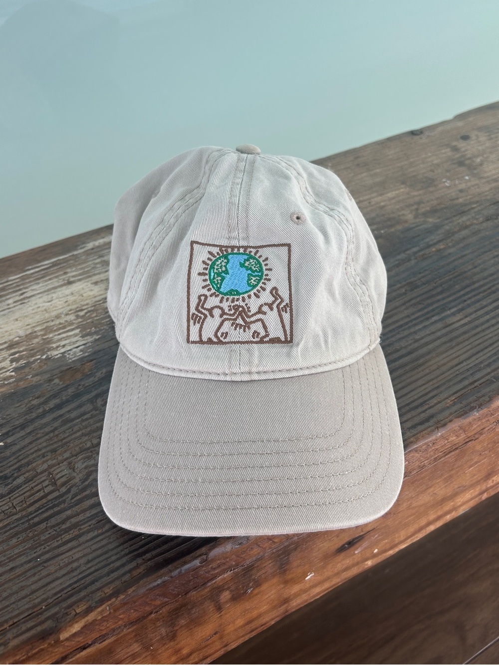 Keith Haring x Mad Engine Earth Day Embroidered Dad Hat Snapback Baseball Cap